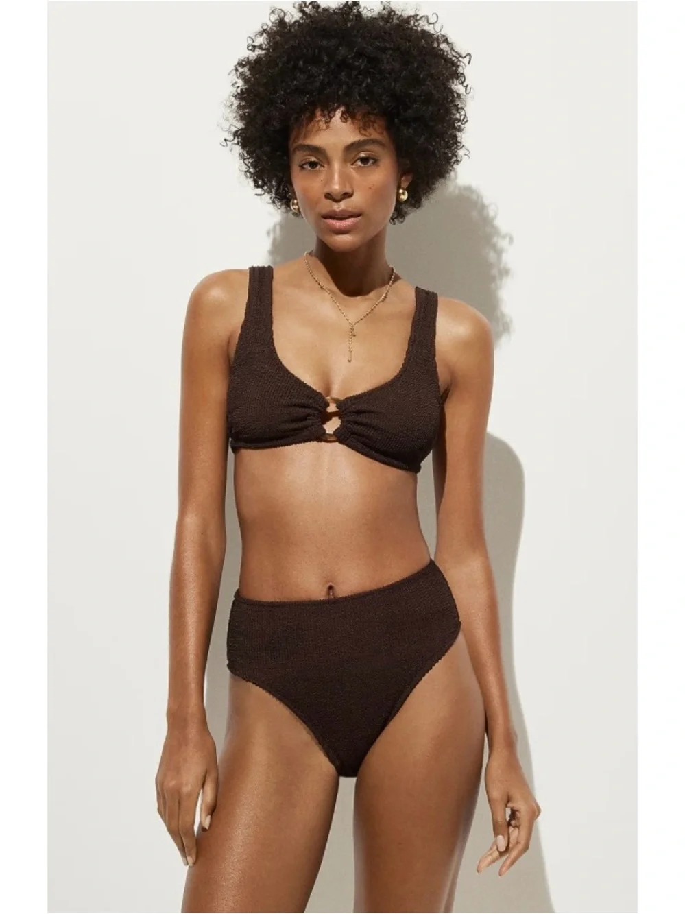 NWT J. Crew Hallie Scrunchie Bikini Bottom Inky Espresso Brown